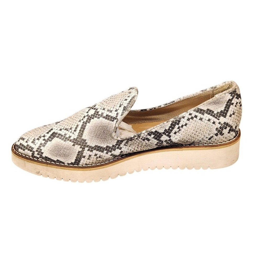 Piampiani Shoes Womens Size 9 White Snake Print Leather Loafer Flats Made Italy